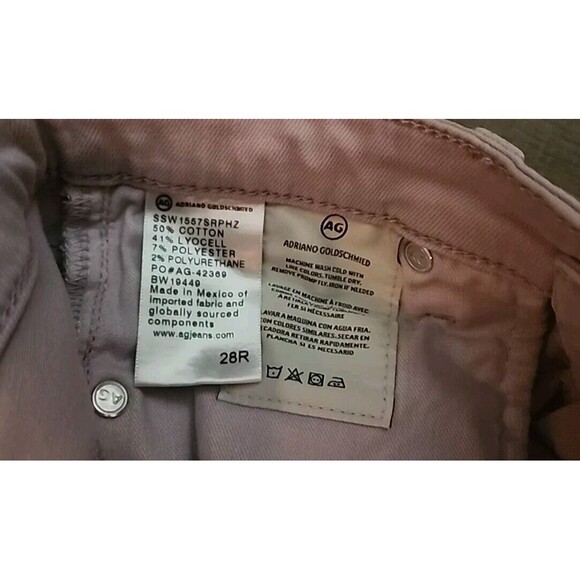 AG Adriano Goldshmied Jeans Womens 28R The Prima Crop Cigarette Crop Pink Rose - Picture 4 of 10